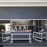 gwelup outdoor blinds on alfresco graphite and surfmist