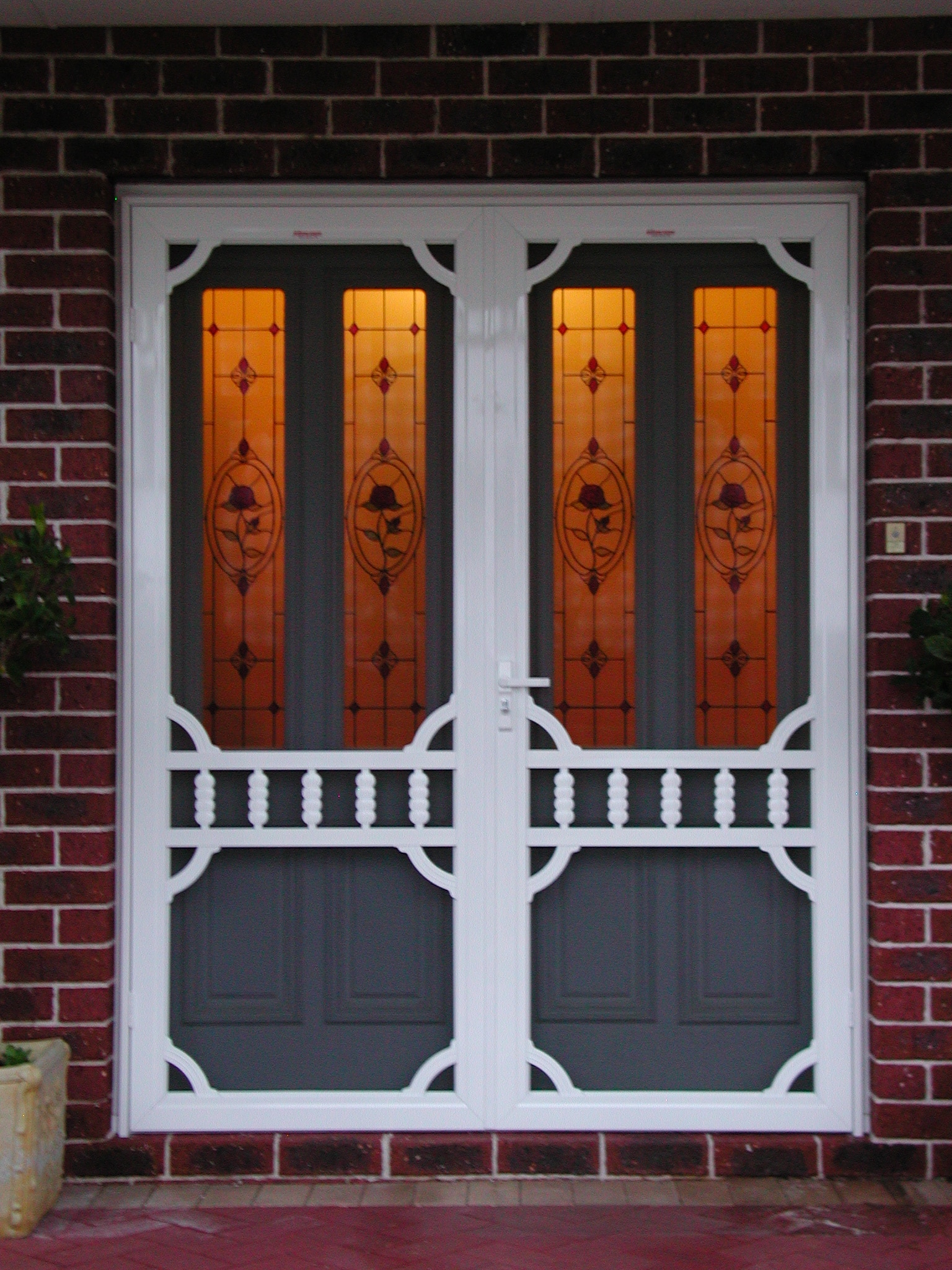 white security door double front doors